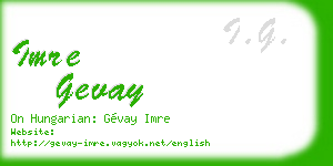 imre gevay business card