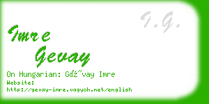 imre gevay business card